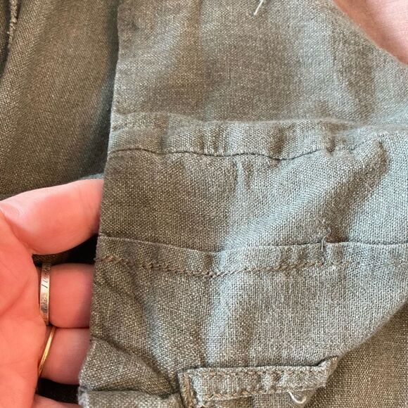 Ci Sono linen/rayon cool cropped trousers with darts not pleats fitted waist - Picture 7 of 8